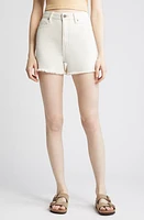 HIDDEN JEANS Fray Hem Cutoff Denim Mom Shorts Sea Salt at Nordstrom,