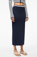 STAUD Karina Sweater Pencil Skirt Navy/White at Nordstrom,