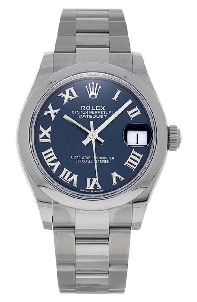 Watchfinder & Co. Rolex Preowned 2021 Oyster Perpetual Datejust Lady Bracelet Watch, 31mm in Blue at Nordstrom