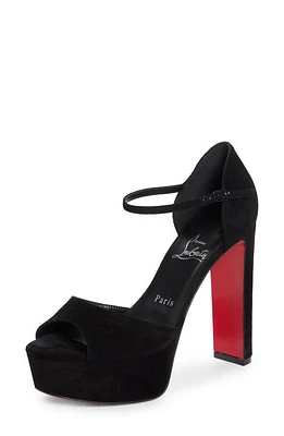 Christian Louboutin Sandaloo Peep-Toe Sandal Black at Nordstrom,