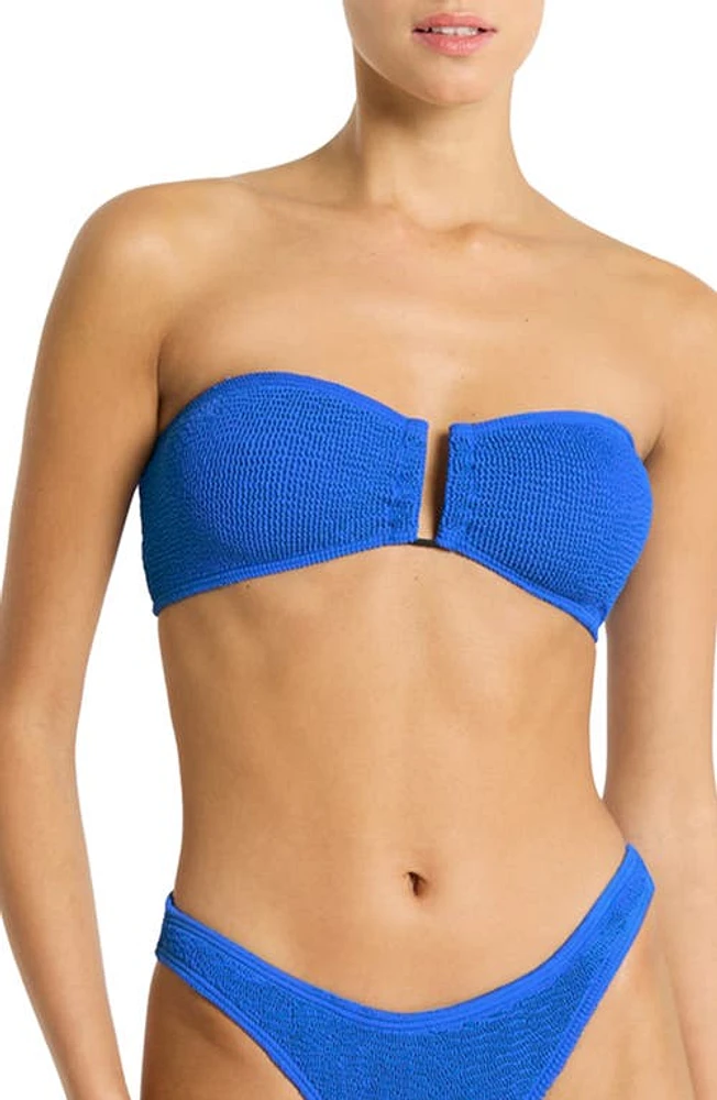 bond-eye Blake U-Bar Bandeau Bikini Top in Cobalt Recycled at Nordstrom