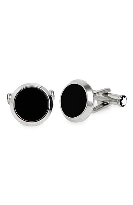 Montblanc Onyx Cuff Links in Stainless Steel at Nordstrom