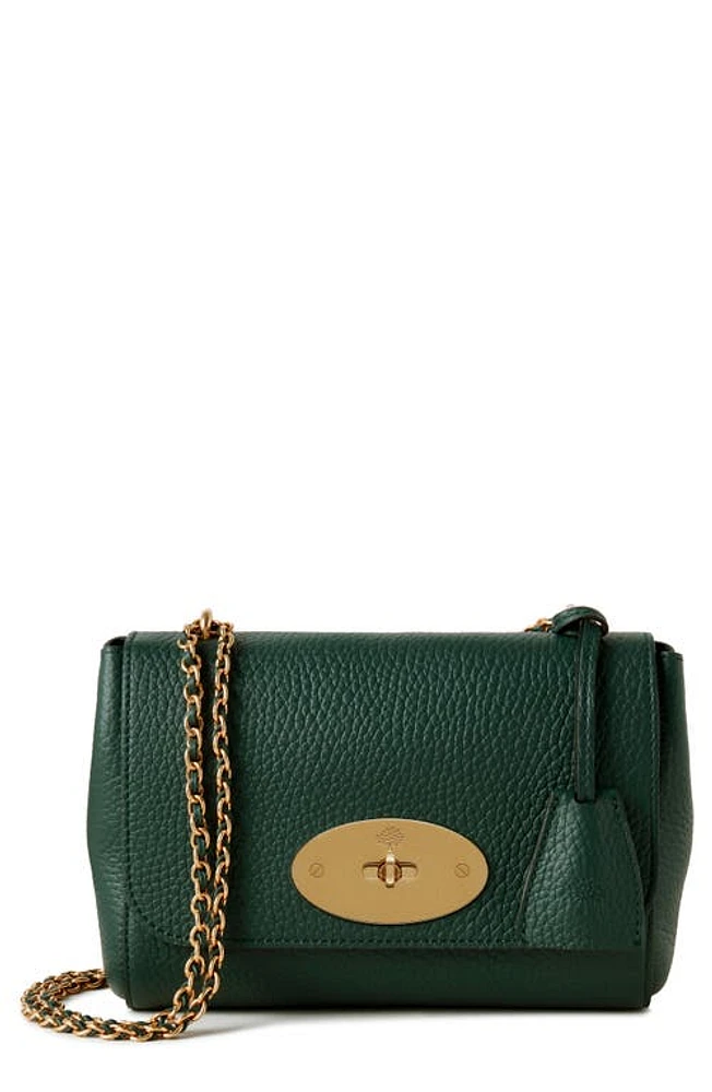 Mulberry Lily Heavy Grain Leather Convertible Shoulder Bag in Mulberry Green at Nordstrom