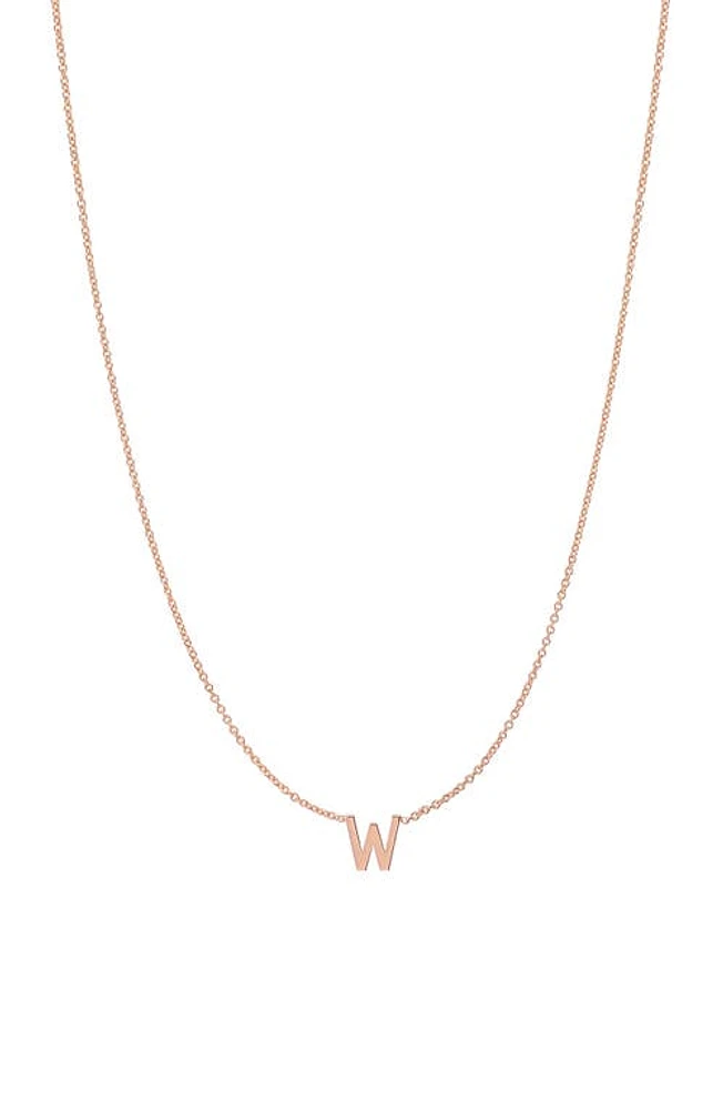 BYCHARI Initial Pendant Necklace in 14K Rose Gold-W at Nordstrom