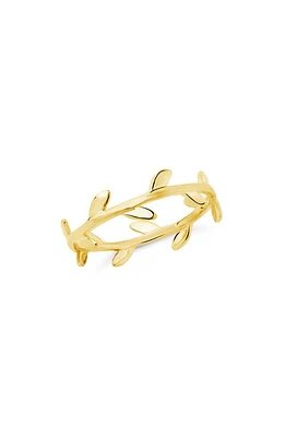 Sterling Forever Liana Leaf Band Ring Gold at Nordstrom,