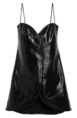 Courrèges Ellipse Vinyl Trapeze Dress Black at Nordstrom, Us