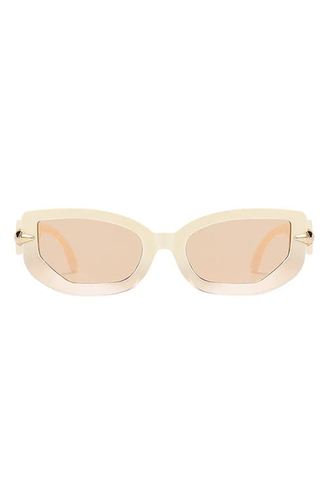 Fifth & Ninth Elle 58mm Polarized Geometric Sunglasses in Cream at Nordstrom