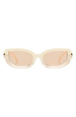 Fifth & Ninth Elle 58mm Polarized Geometric Sunglasses in Cream at Nordstrom