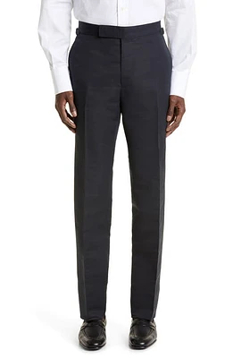 TOM FORD Shelton Cotton & Silk Poplin Tuxedo Pants Black at Nordstrom, Us