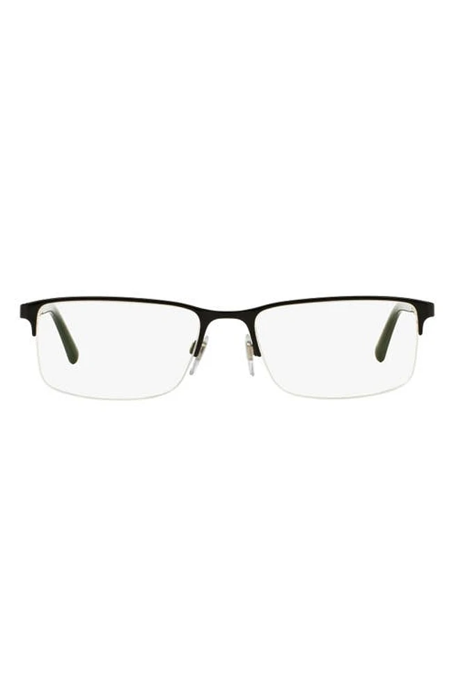 burberry 55mm Rectangular Reading Glasses in Black at Nordstrom