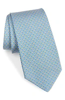 FERRAGAMO Gancini Pattern Silk Tie in Royal/Giallo at Nordstrom