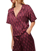 Adore Me Verica Pajama Top & Pants Set Novelty Red at Nordstrom,