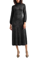 Misook Long Sleeve Burnout Dress at Nordstrom,