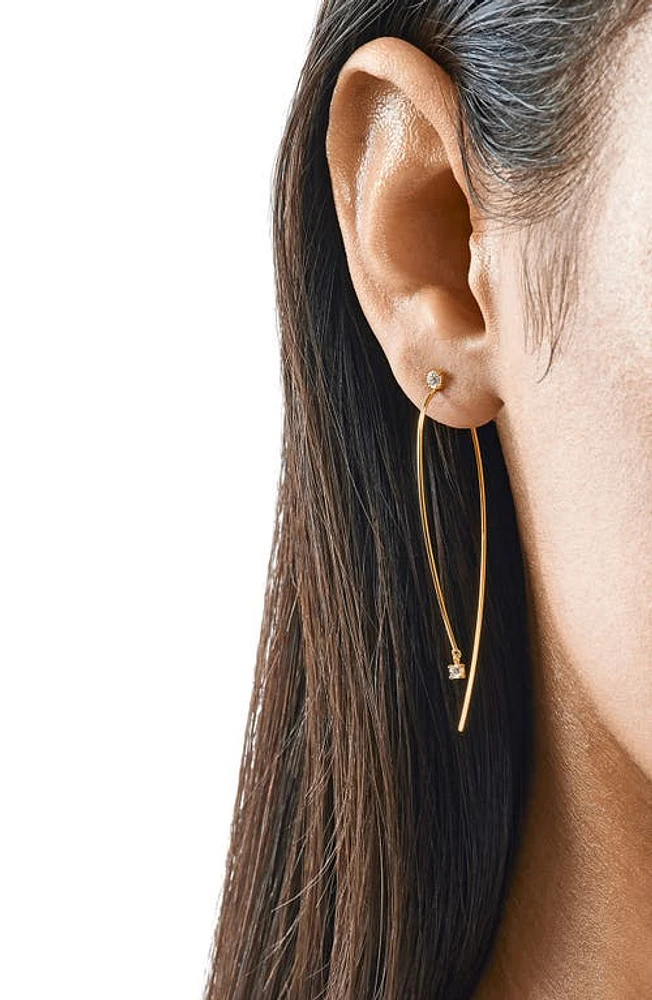 Lana Diamond Wire Hoop Earrings in Yellow Gold at Nordstrom