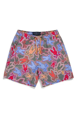 Psycho Bunny Kids' Jackson Swim Trunks Serenity at