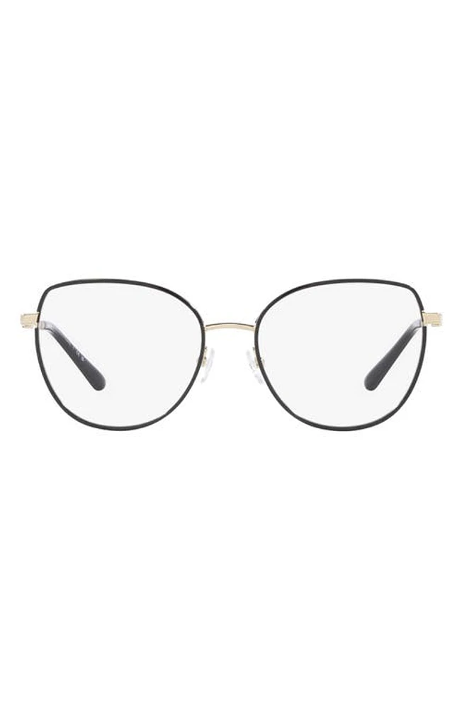 Michael Kors Empire 53mm Round Optical Glasses in Light Gold at Nordstrom