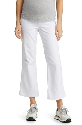 1822 Denim Demi Bellyband Maternity Bootcut Jeans White at Nordstrom,