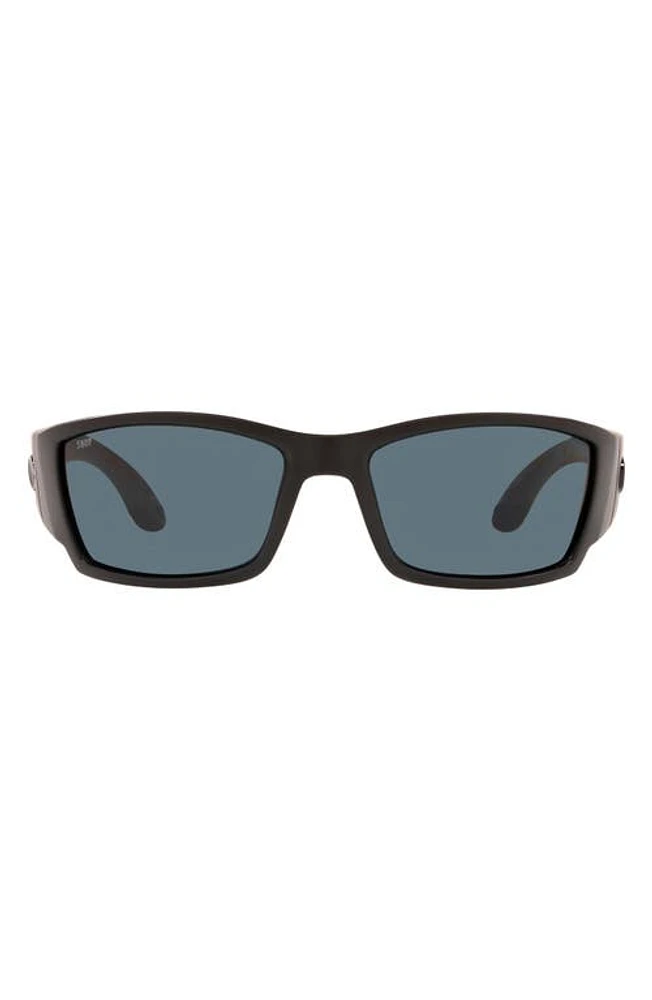 Costa Del Mar 61mm Polarized Rectangular Sunglasses in Black Grey at Nordstrom