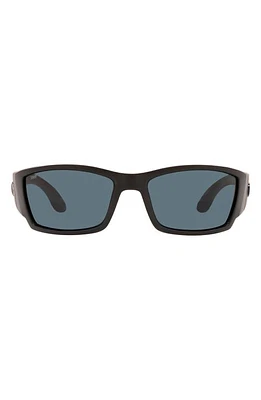 Costa Del Mar 61mm Polarized Rectangular Sunglasses in Black Grey at Nordstrom