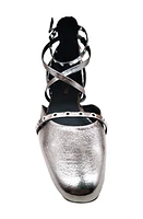 Kenneth Cole Mason Ankle Strap d'Orsay Flat Pewter at Nordstrom,