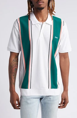 Obey Ambrose Stripe Cotton Polo White Multi at Nordstrom,