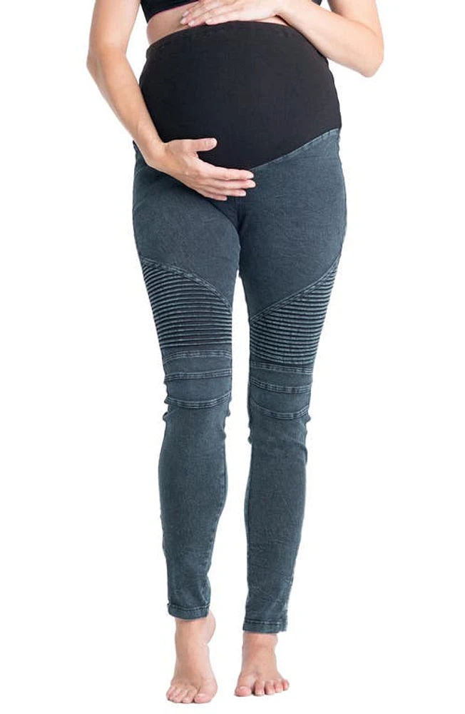 Preggo Leggings Moto Maternity Leggings in Billie Jean at Nordstrom, Size Xx-Large