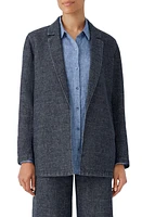 Eileen Fisher Longline Hemp & Organic Cotton Blazer Denim at Nordstrom,