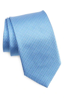 David Donahue Geometric Extra Long Silk Tie in Sky at Nordstrom