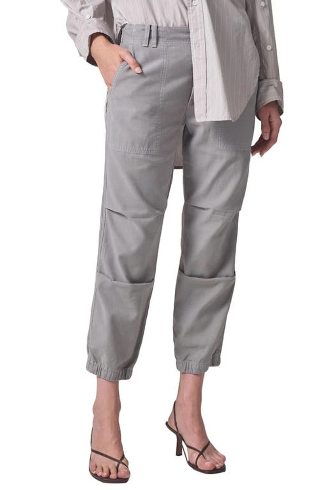 Citizens of Humanity Agni Crop Twill Utility Trousers Taupe at Nordstrom,