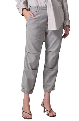 Citizens of Humanity Agni Crop Twill Utility Trousers Taupe at Nordstrom,