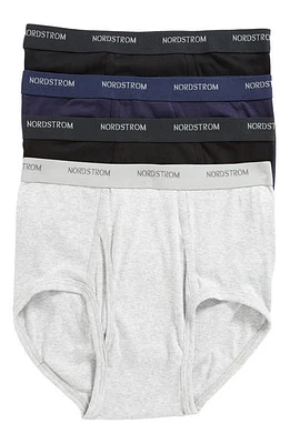 Nordstrom 4-Pack Supima Cotton Briefs Black/Navy/Grey at Nordstrom,