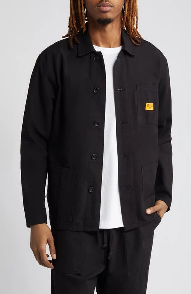 Service Works Coverall Organic Cotton Work Jacket Black at Nordstrom,