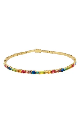 Kurt Geiger London Mixed Crystal Tennis Necklace in Gold Multi at Nordstrom