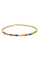 Kurt Geiger London Mixed Crystal Tennis Necklace in Gold Multi at Nordstrom