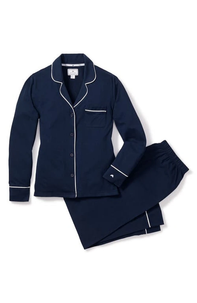 Petite Plume Luxe Pima Cotton Pajamas Navy at Nordstrom,