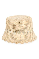 Rabanne Straw Bucket Hat Natural /Light Gold at Nordstrom,