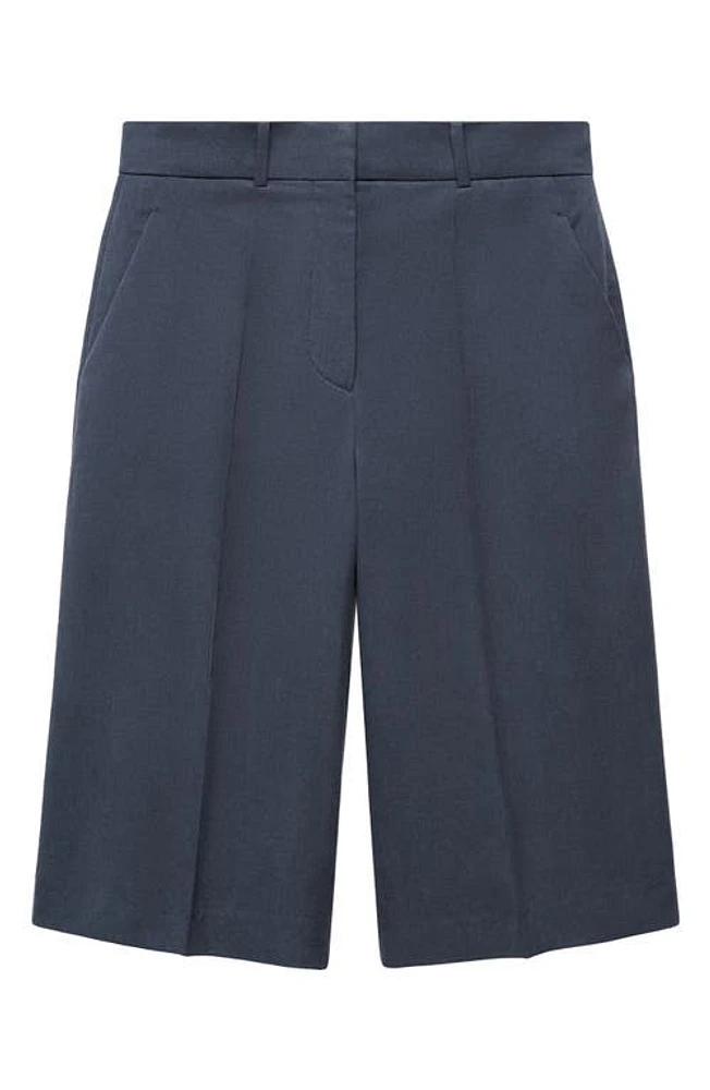 MANGO Bilbao Bermuda Shorts Petrol Blue at Nordstrom,