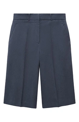 MANGO Bilbao Bermuda Shorts Petrol Blue at Nordstrom,