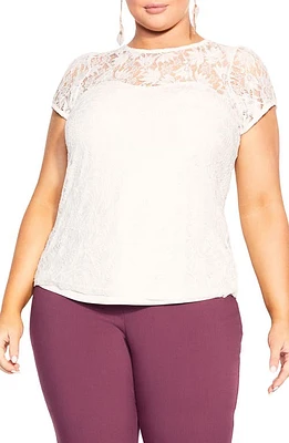 City Chic Nevaeh Lace Top Ivory at Nordstrom