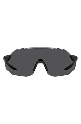 Under Armour Halftime 99mm Shield Sport Sunglasses in Matte Black /Grey Oleophobic at Nordstrom