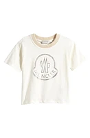 Moncler Kids' Metallic Embroidered Logo Graphic T-Shirt in White at Nordstrom, Size 8Y