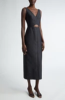 Emilia Wickstead Ilyse Waist Cutout Sheath Dress Black at Nordstrom, Us