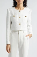 Cinq à Sept Auden Crop Tweed Jacket White at Nordstrom,