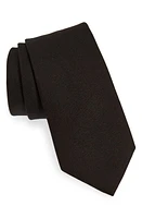 BOSS Solid Black Silk Tie at Nordstrom