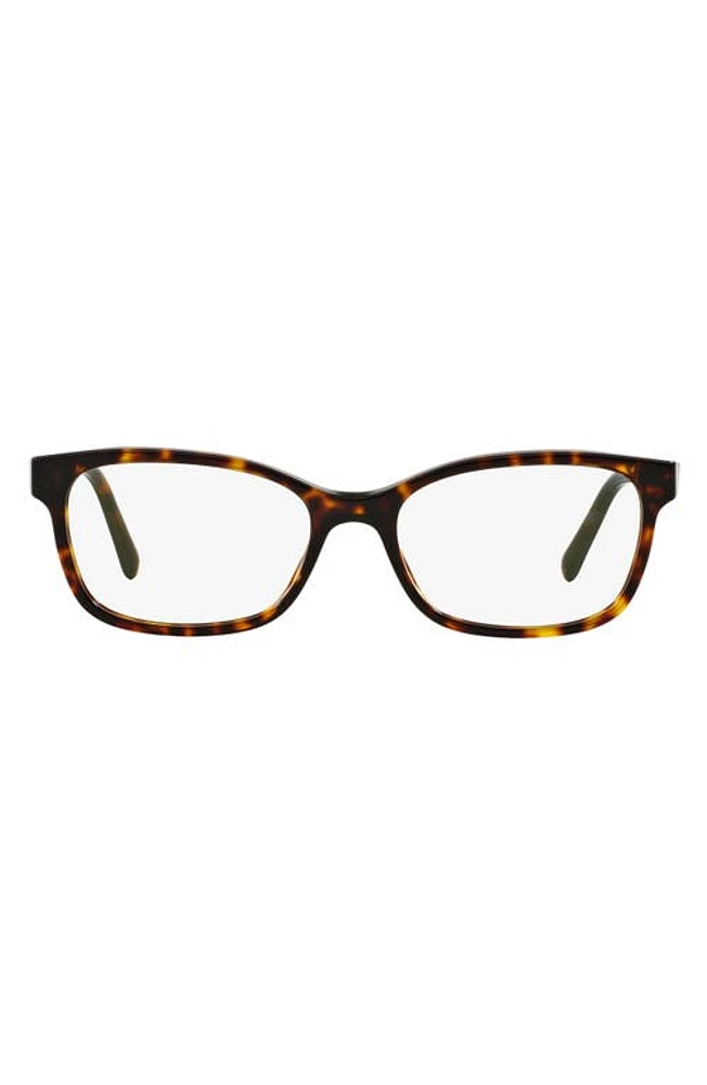 burberry 52mm Rectangular Optical Glasses in Dark Havana at Nordstrom