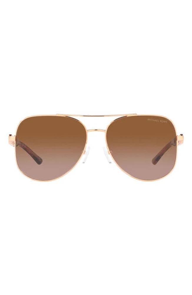 Michael Kors Chianti 58mm Aviator Sunglasses in Rose Gold at Nordstrom