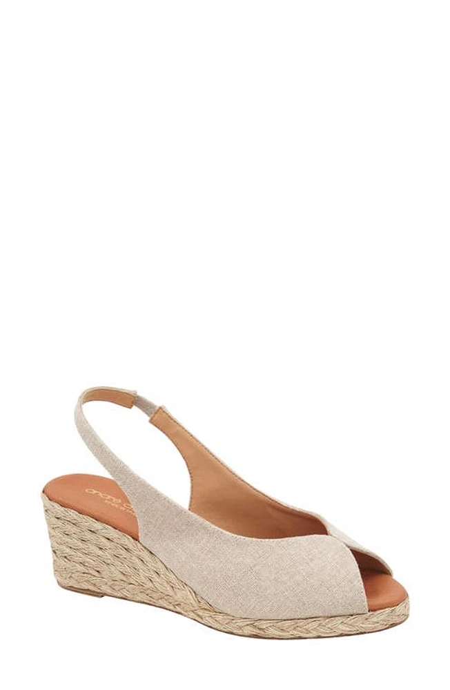 André Assous Audrey Espadrille Wedge Sandal Hemp Glitter Natural at Nordstrom,