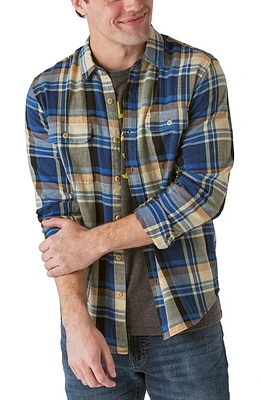 Lucky Brand Workwear Plaid Button-Up Shirt Indigo at Nordstrom,