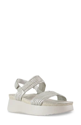 Munro Alessia Slingback Platform Sandal Beige Metallic at Nordstrom,