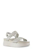 Munro Alessia Slingback Platform Sandal Beige Metallic at Nordstrom,